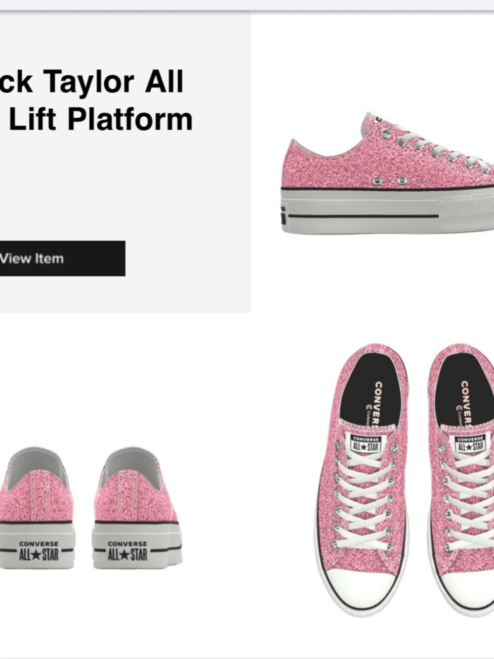 Pink Glitter Low-Top Platform Sneakers - Picture 10 of 10